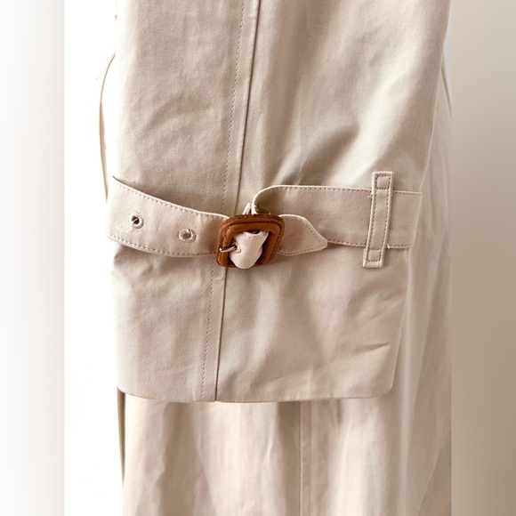 BURBERRY LONDON | Double Breasted Belted Long Trench Coat Stone Light Beige US 6 - Picture 9 of 17